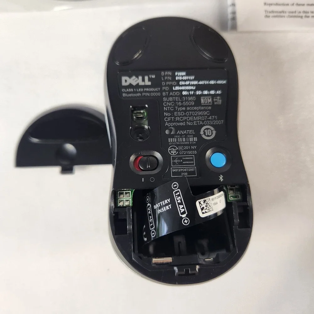 Dell BT Travel Mouse PU705 Wireless Bluetooth Mouse Black NIB F299K New